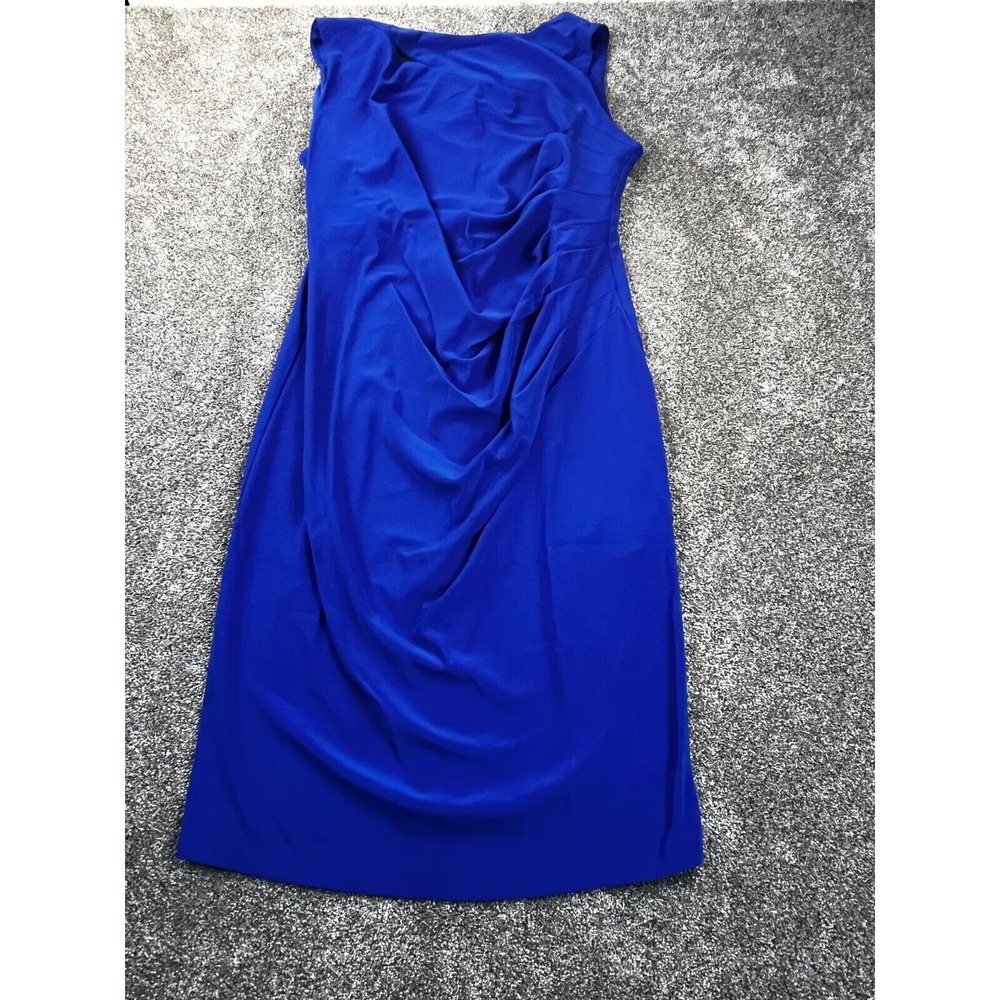 Joseph Ribkoff Evening Dress Womens 15 Sheath Sleeveless Knee Length Royal Blue‎